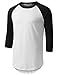 URBANCREWS Mens Hipster Hip Hop 3/4 Sleeve Longline Raglan Baseball Tee Shirt