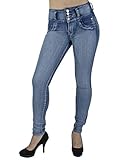 Style G208– Colombian Design, High Waist, Butt Lift, Levanta Cola, Skinny Jeans in M. Blue Size 7