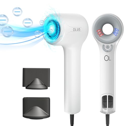 HIGH SPEED 1500W IONIC HAIRDRYER FOR PERSONAL CARE AND PROFESSIONAL SALONS, 110,000RPM MOTOR TO ENSURE FAST DRYING, LIGHTWEIGHT & ERGONOMIC DESIGN, WHITE