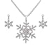 EVER FAITH Silver-Tone Snowflake Necklace Earrings Set Austrian Crystal Clear Bridal