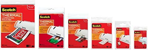 Scotch 3M Pro Thermal Laminating Pouch Set - Six Pouch Sizes Included