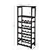 VASAGLE 20 Wooden Wine Rack, Free Standing Bottles Display Storage Shelf, with 2 Slatted Shelves,18.4 × 10.4 × 42.9 Inches, Espresso ULWR03BR