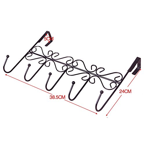 Dragon Honor Over The Door 5 Accessory Holder - Scarf, Belt, Hat, Jewelry Hanger(Black)