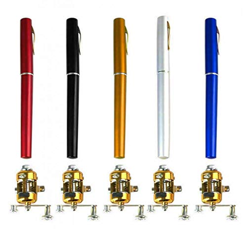 linjunddd 1pc Pen Angelrute Minitasche Angelrute Tragbares Teleskop Taschen Angeln Stippzubehör (rot) Convenient Fischen… – Bild 4