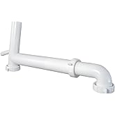 Highraft Plastic Telescope End Waste Outlet with Branch, Direct Connect 1-1/2" x 11"-17" Telescopic Waste Arm with Leak-Tight