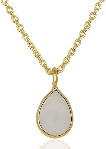 18k Gold Plated Brass Fashion Gemstone Drop Pendant Women Necklace