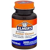 Elmer's No-Wrinkle Rubber Cement, Clear, Brush Applicator 4 oz ( Pack of 12)