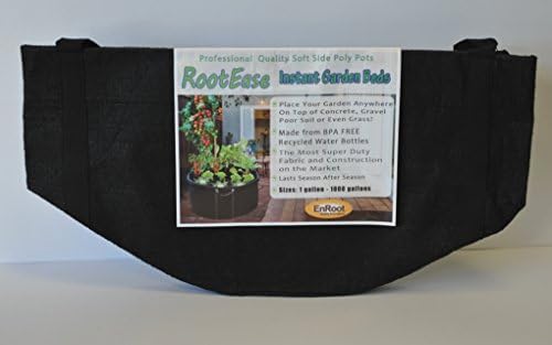 RootEase Garden Planting Fabric Grow Bags, Heavy Duty Durable Fabric Grow Pots, Perfect Harvest Planter, Raised Bed, Eco-Friendly Grow Bags (20 Gallon, Black)