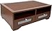 Victor Midnight Black Collection B1130 Wood Printer Stand with Two Drawers and Two Storage Slots, No Assembly Required, Mocha Brown