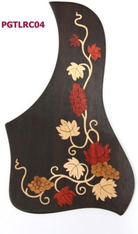 Guitar Rosewood Pickguard with Plastic Inlay Pattern. Double Side Adhensive Back. Ready to Use. (Wood inlaid Grape)