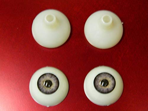 Pair of Realistic Acrylic Eyes for Halloween PROPS, MASKS, DOLLS or Bears (Gray 26mm)