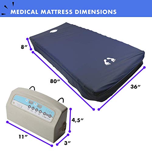image for Medical Low Air Loss Mattress Replacement System with Alarm, Luxury Pr