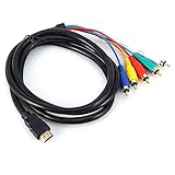 Yubohai HDMI to RCA Cable HDMI Male to 5RCA Video Audio AV Converter Adapter Cable for HDTV DVD and Most LCD Projectors