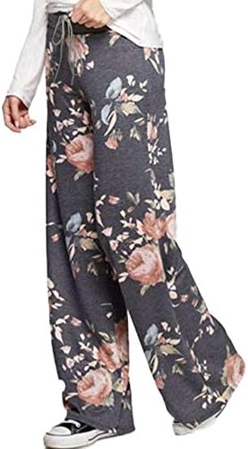 TOYIS Casual Yoga Pants,Womens Floral Yoga Palazzo Drawstring Casual Loose Wide Leg Pants Trousers Leggings