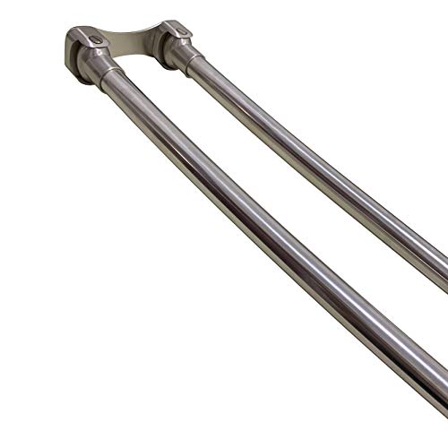 Naiture Stainless Steel 60'' Double Curved Shower Curtain Rod, Brushed