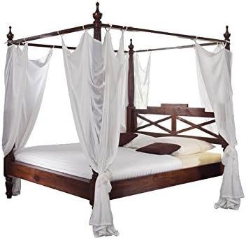 Supply24 Designer Massivholz Himmelbett Farbe Nougat Traumhaftes Klassik Stil Bett Inkl Weisser Stoff Himmel Traumbett Akazie Holzbett Gunstig 180x200 Cm Amazon De Kuche Haushalt