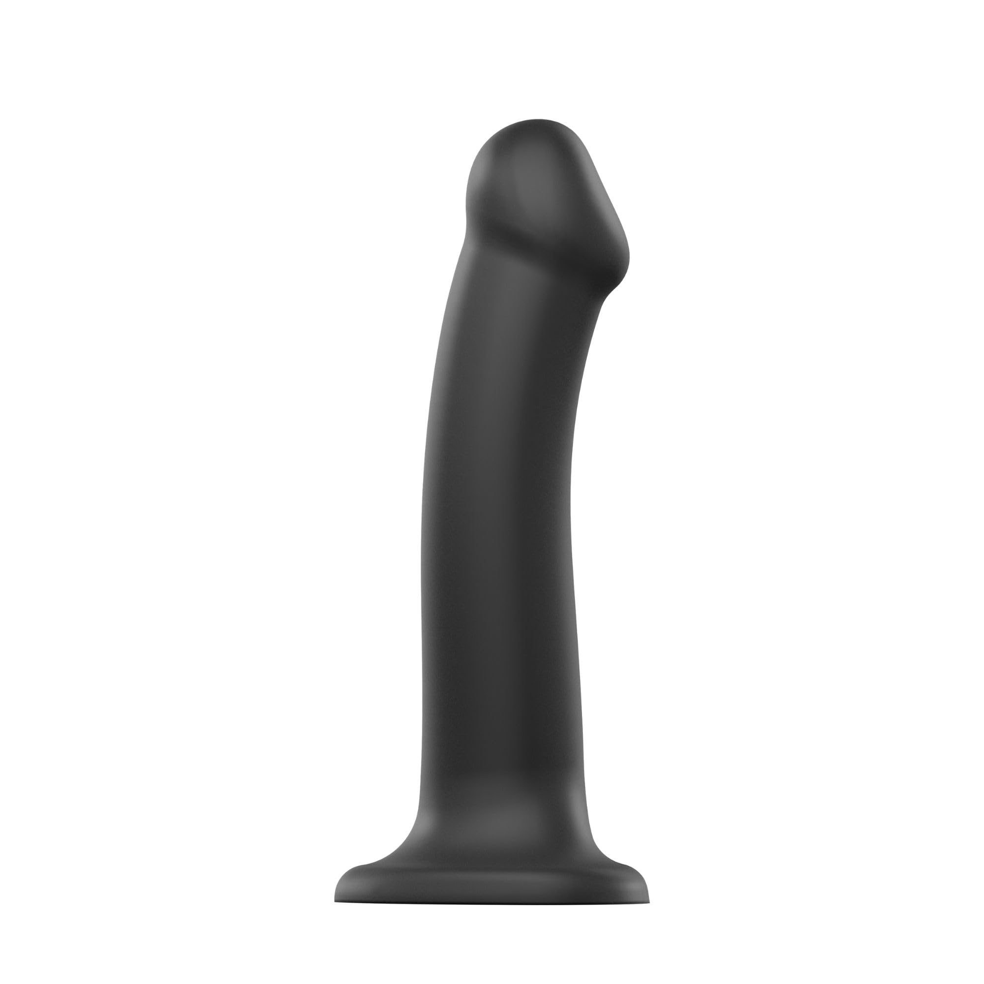 STRAP-ON-ME - Bendable Dildo - Semi-Realistic Sex Toy - Dual Density Silicone - Powerful Suction Cup - Phthalate-Free - Hypoallergenic - Black - Size L
