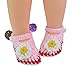 Outop Pink White Flower Baby Newborn Infant Girls Crochet Knit Socks Crib Casual Shoes Prewalker