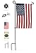 Garden Flag Stand with American Flag by GreenWeR: Wrought Iron Flag Stand, Anti-Wind Clip, Stopper, Weatherproof 2 Sided 12x18 Inch Patriotic US Flag Banner