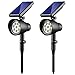 InnoGear Solar Light 8 LED Wireless Waterproof Solar Spotlight Adjustable Wall Light Landscape Light Security Lighting Outdoor Light for Patio, Deck, Yard, Garden Auto On/Off, Pack of 2