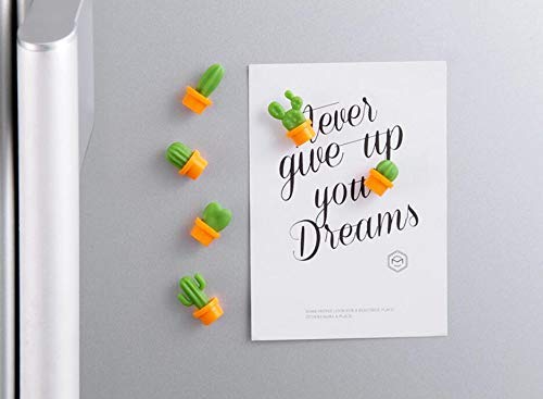 JMAF refrigerator magnet kitchen magnet office magnet whiteboard and dry cleaning board, lovely and colorful potted design (12 sets) (cactus)