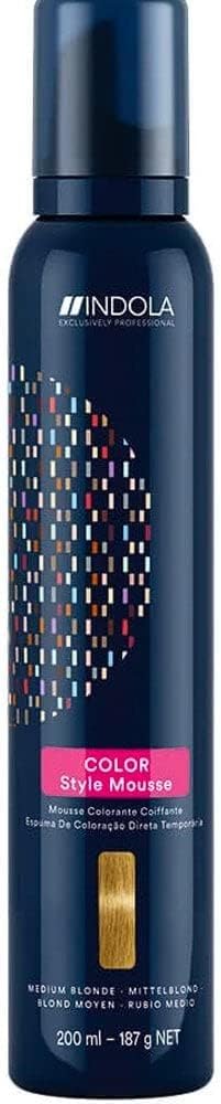 Indola Color Style Mousse 200ml Medium Blonde Temporary Wash Out Hair Colour