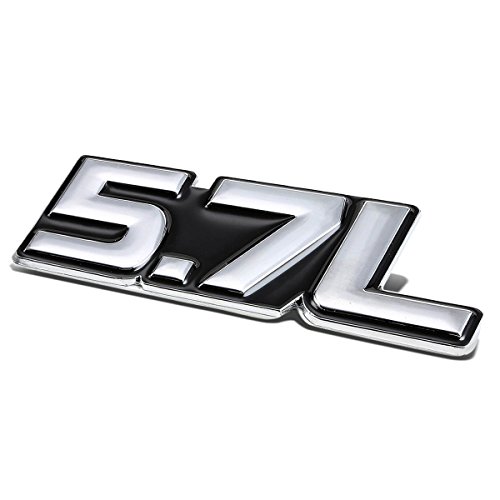 Auto Dynasty Metal Emblem Decal Logo Trim Badge 5.7L (Silver & Black)