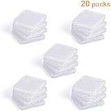 WOVTE Plastic Secure Digital SD MMC SDHC PRO Duo Memory Card Storage Jewelery Case No Memory Card Included 1.375 x 1.375 x 0.25 Inch Transparent White Pack of 20