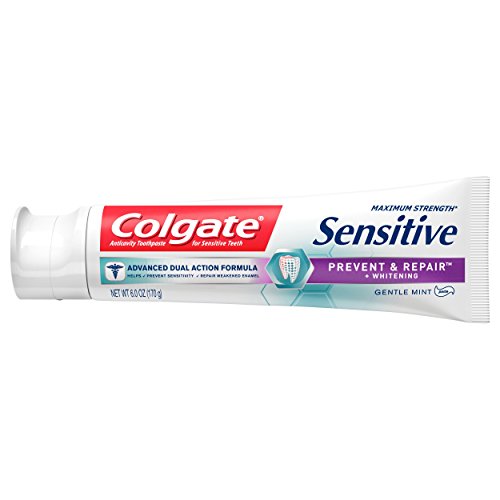 COLGATE SENSITIVE TOOTHPASTE, PREVENT AND REPAIR , MINT PASTE FORMULA, 6 OUNCE (1 PACK)