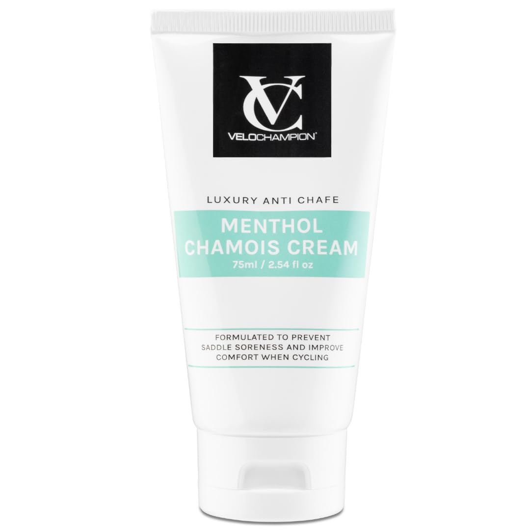 VeloChampion Luxury Chamois Cream for Cyclists, Runners and Athletes | Vegan, Cooling, Hydrating Anti Chafing Cream| Reduces Friction and Rubbing | Suitable for Men & Women