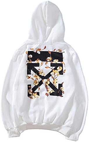 Maxek Off OW Men's Hoodies Long Sleeve White Personalized Long Sleeve Hip-Hop Fashion Sweater