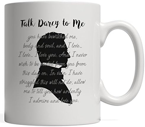 TALK DARCY TO ME, Funny Literary Bookworm Mug | Jane Austen Gifts - English Novel Gift for Geeks, Nerds &amp; Romantics