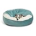 Best Friends by Sheri Cozy Cuddler, TidePool - Luxury Dog and Cat Bed with Blanket for Warmth and Security - Offers Head, Neck and Joint Support - Machine Washable