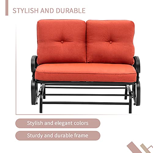 Oakmont Outdoor Loveseat Patio Swing Rocking Glider 2 Seats Metal