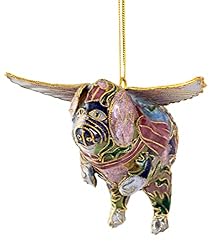Value Arts Handmade Cloisonne Pink Flying Pig