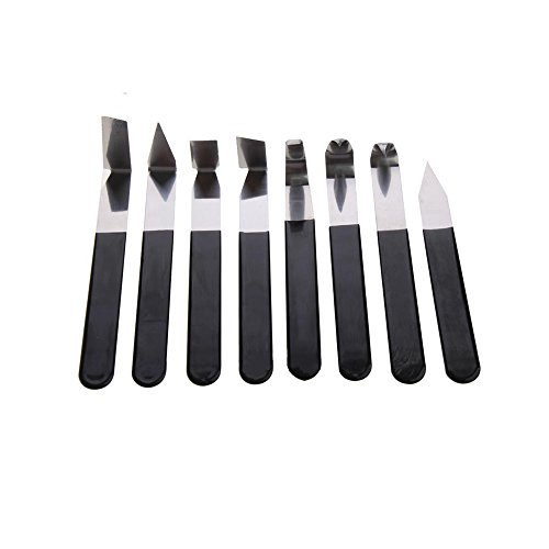Highmoor 8pcs Stainless Steel Pottery Clay Sculpture Carving Shaping Knives, 4pcs Wood Round Hole Cutters Pottery Clay Hole Punch Ceramic Tool for Pottery Sculpting Modeling Carving Toot Set Kit