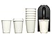 PREMIUM 100 12oz / 360ml Double Wall Insulated Disposable Coffee Cups, Leak Proof Lids, Eco Friendly, White Paper Cups, Travel Cup, Office Party Pack, To Go Coffee Cups, Iced Coffee & Hot Chocolate