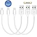 SGIN iPhone Cable,3Pack 8 inches Short Nylon Braided Cord Lightning Cable Certified to USB Charging Charger for iPhone 7,7 Plus,6S,6 Plus,SE,5S,5,iPad,iPod Nano 7 - White