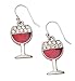 Dangle Earrings - Red Wine Glass Earrings; French Wire Backs