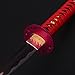 TEKIIOO Katana Sword, Fully Handmade Real Japanese Sword 1040 High Carbon Steel Samurai Sword with Wooden Scabbard Alloy Guard (Red)
