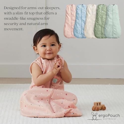 ergoPouch Jersey Sleeping Bag 0.2 TOG – Arms-Out Baby Sleep Sack, Ideal Transition from Swaddling, Slim Fit Keeps Baby Secure & Comfortable, Soft Breathable Fabric