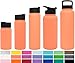 Simple Modern 18 oz Summit Water Bottle - Stainless Steel Hydro Metal Flask +2 Lids - Wide Mouth Double Wall Vacuum Insulated Orange Large 2 Liter Half Gallon Leakproof Thermos -Grapefruit
