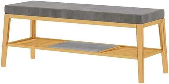 Vobajf Banco otomano de almacenamiento de zapatos, banco otomano para