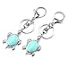 Jovivi Sea Turtle Natural Crystal Stone Multicolored Keychain Gemstone Chakra Keyring for Couple Best Friend Gift
