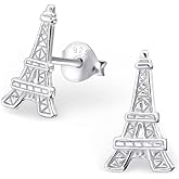 ICYROSE 925 Sterling Silver Eiffel Tower Stud Earrings (Nickel Free) 18881