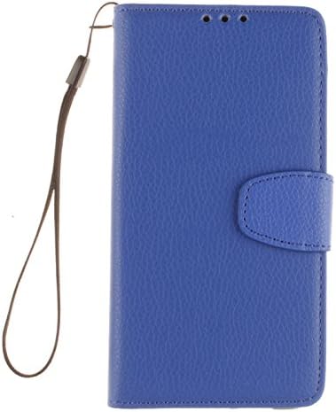 Lenovo S90 Case,Lenovo S90 Cases,Aipyy [Card Slot][Magnetic Closure] Pure Color Litchi Texture PU Leather Wallet Folio Flip Case with Wrist Starp kickstand Cover for Lenovo S90 [Blue]