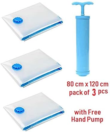 Vacuum Packers 80 cm x 120 cm Real Space Cloth Vacuum Storage Bags with Free Hand Pump