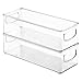 mDesign Small Plastic Nursery Storage Container Bins with Handles for Organization in Cabinet, Closet or Cubby Shelves - Organizer for Baby Food, Bibs, Formula - Ligne Collection - Clear