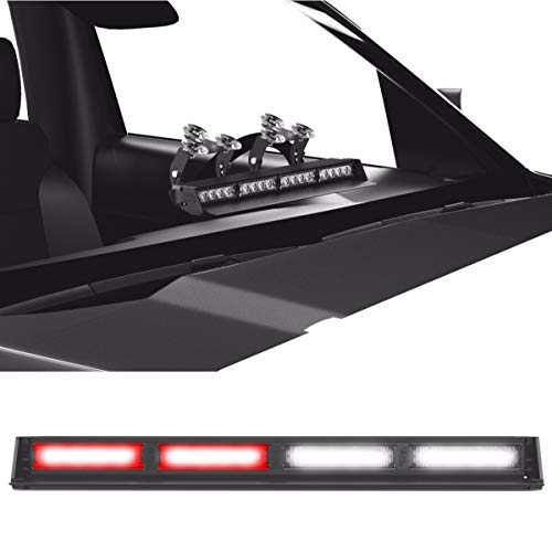 Striker TIR 4 Head LED Dash Light for Emergency Vehicles/Warning Strobe Deck/Dash Light Windshield Mount - Red/Clear
