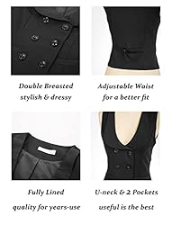 Belle Poque Black Double Breasted Waistcoat for